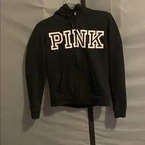 Black PINK Logo Zip Up Hoodie